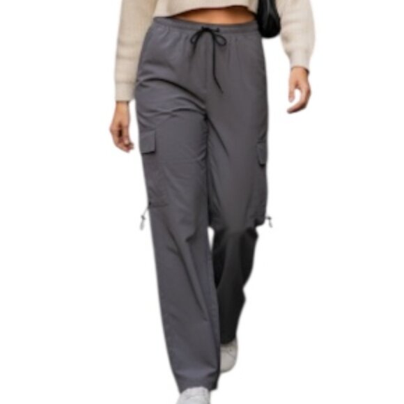 American Stitch High Waisted Gray Cargo Pants Fits Sz M - Picture 1 of 10